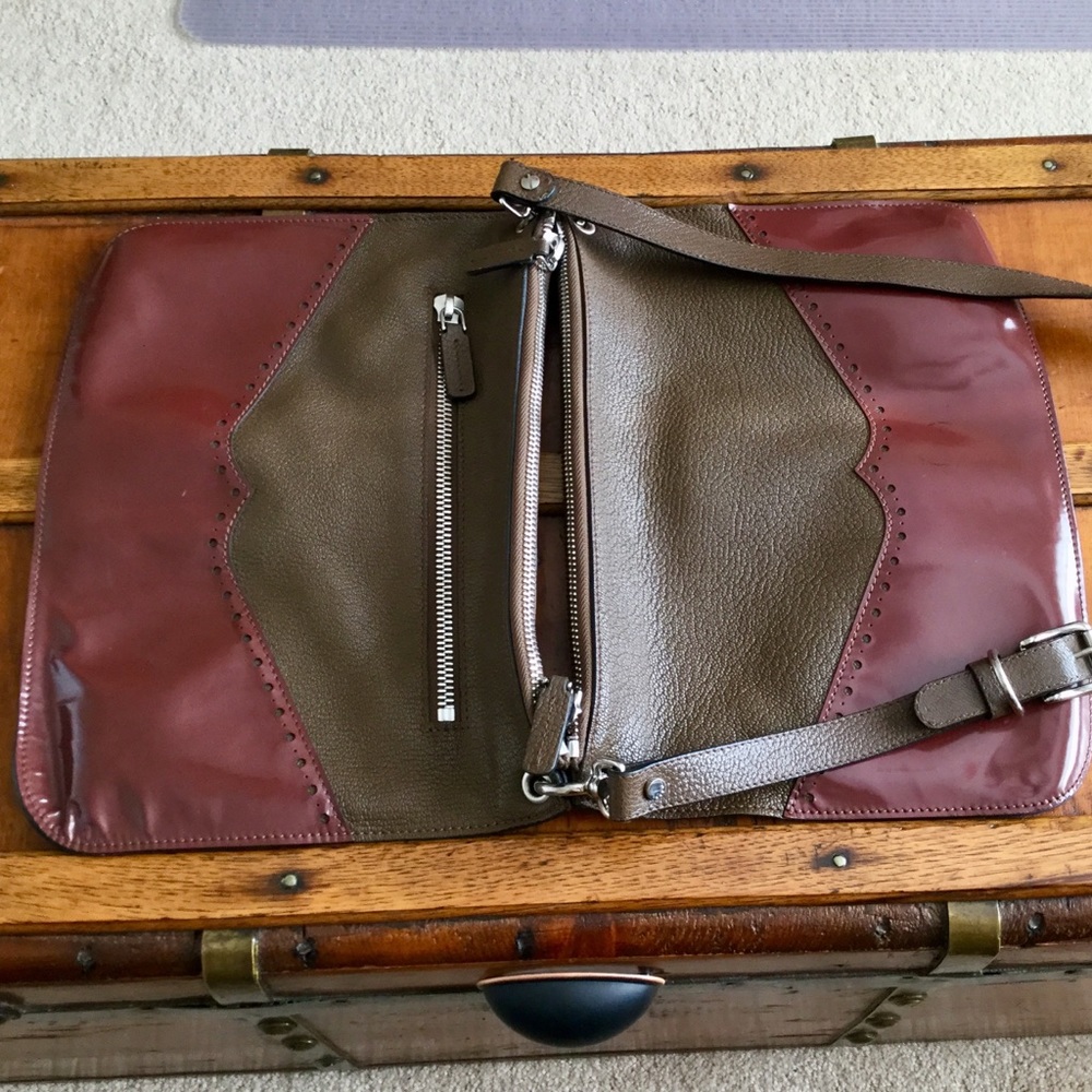 Marni two-toned brown patent and calfskin bag